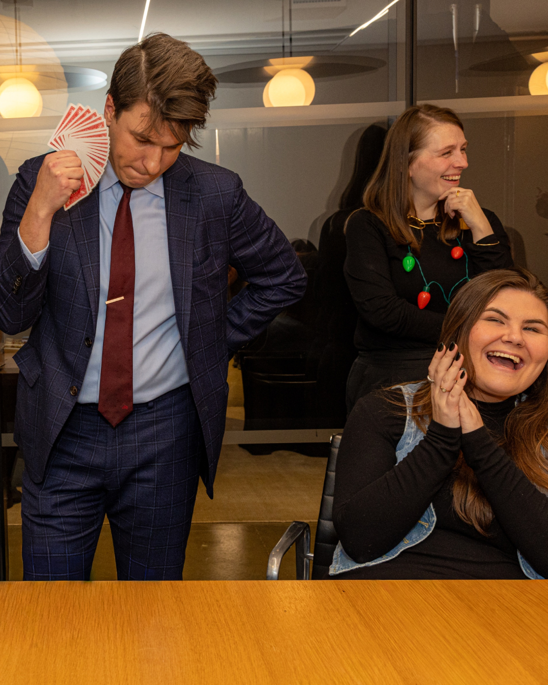 Matt Szat performing close-up magic at a corporate event